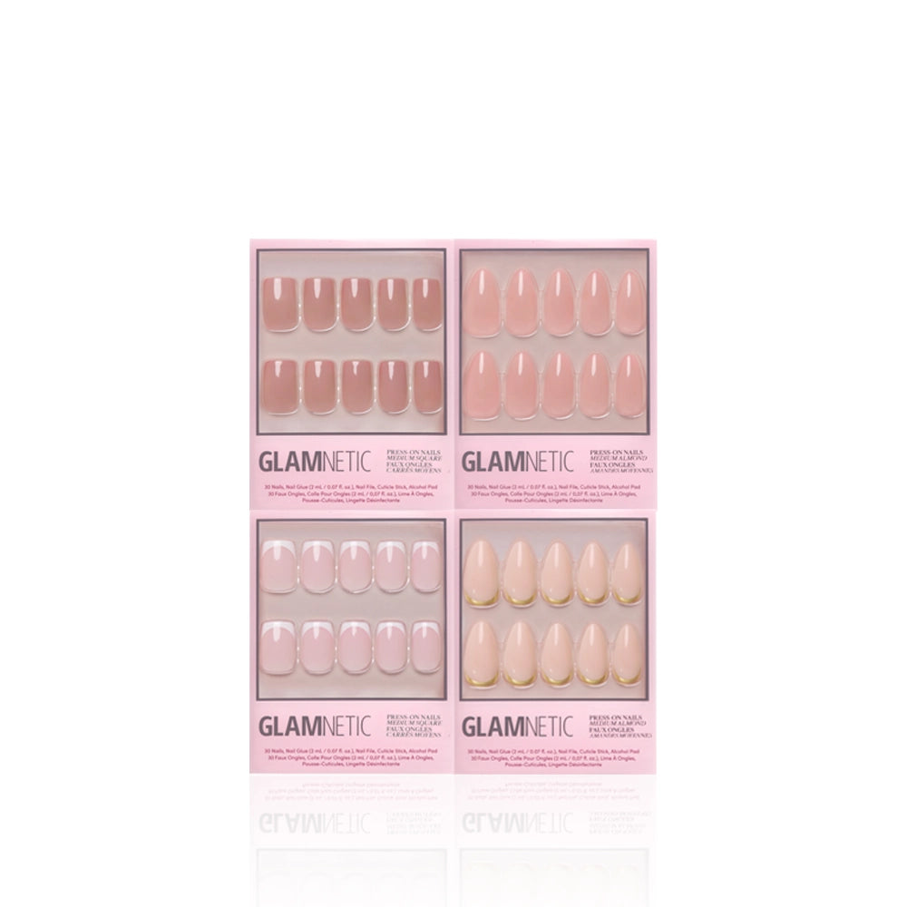 Glamnetic press-on nail set packaging on a white background