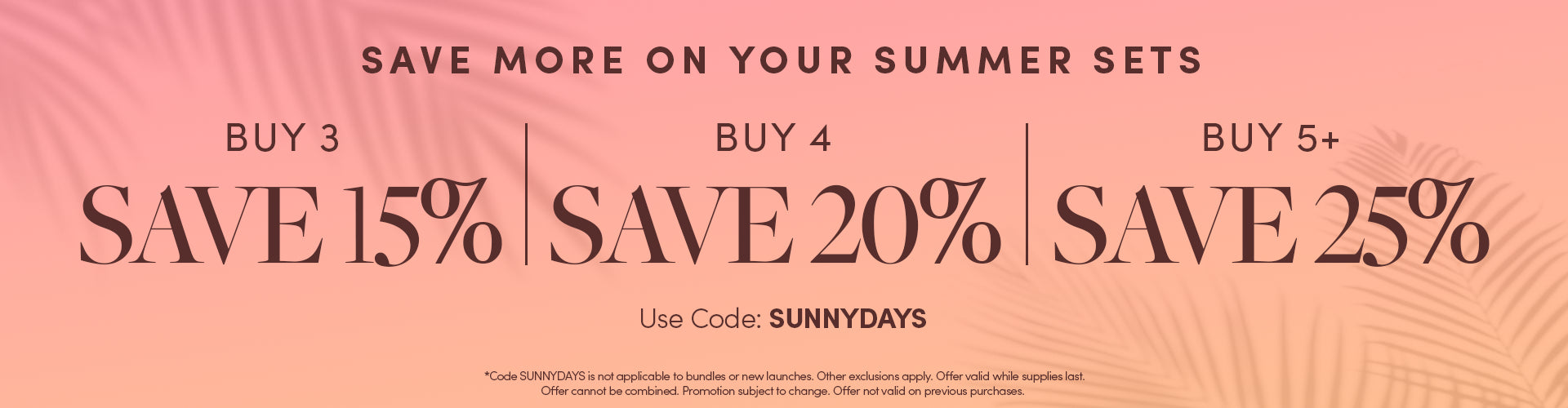 Summer Solstice Sale w/ code SUNNYDAYS